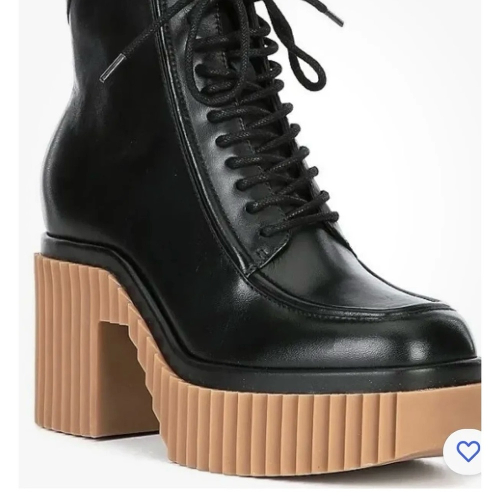 New without box Gianni Bini Haislee black leather combat platform boot size 8